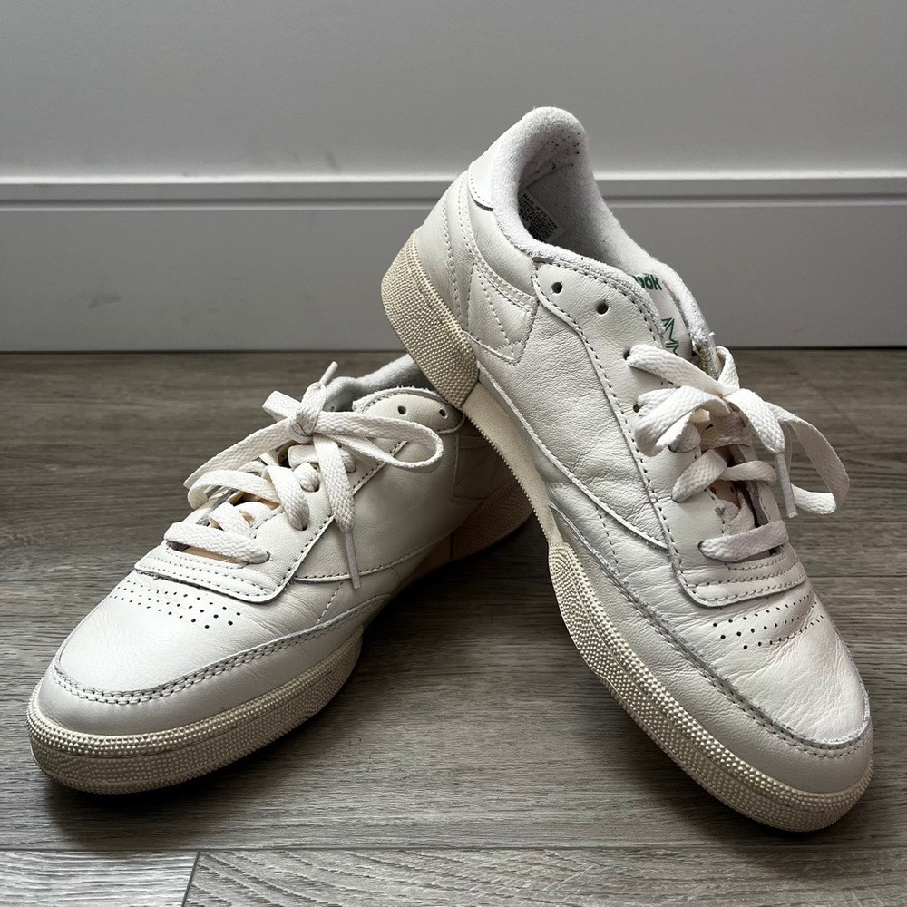 Reebok White Cream Leather Sneakers